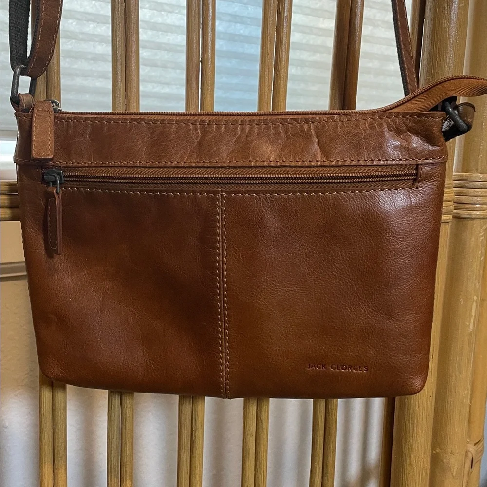 Jack Georges Brown Buffalo Leather Crossbody Bag - Picture 6 of 8